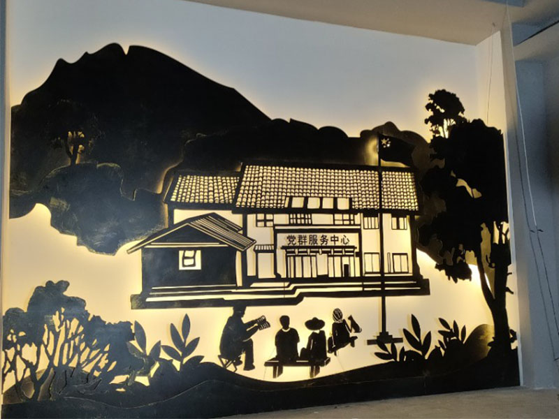 景觀(guān)墻定制_燈影墻